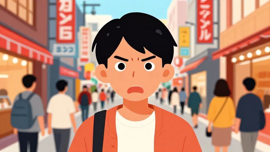 Illustration%20of%20a%20person%20with%20a%20playful%20frustrated%20expression%20talking%20in%20a%20busy%20Kansai%20street%20scene%2C%20vibrant%20colors