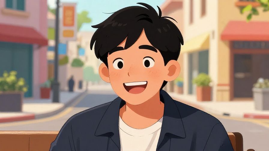 Illustration%20of%20a%20person%20with%20a%20quirky%20smile%20speaking%20in%20a%20casual%20setting%2C%20colorful%20street%20background%2C%20illustrated%20style