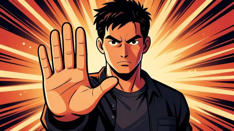 Illustration%20of%20a%20person%20with%20a%20serious%20face%20and%20a%20firm%20hand%20gesture%20telling%20someone%20to%20stop%2C%20with%20a%20dynamic%20background%20showing%20intensity%2C%20illustrated%20style