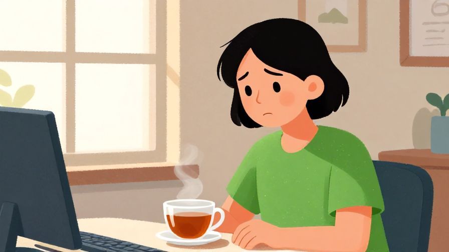 Illustration%20of%20a%20person%20with%20a%20slightly%20concerned%20face%20sitting%20at%20a%20desk%20with%20a%20cup%20of%20tea%20and%20soft%20natural%20light%20coming%20from%20a%20window%2C%20vibrant%20colors%2C%20illustrated%20style