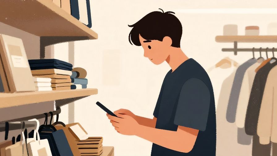 Illustration%20of%20a%20person%20with%20a%20slight%20shrug%20while%20looking%20at%20items%2C%20casual%20shop%20scene%2C%20illustrated%20style