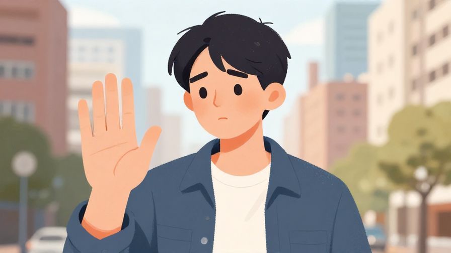 Illustration%20of%20a%20person%20with%20a%20slightly%20pleading%20expression%20and%20hand%20gesture%20asking%20someone%20to%20stop.%20Casual%20city%20background%2C%20illustrated%20style