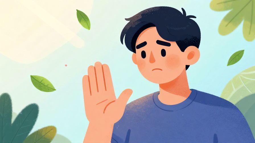 Illustration%20of%20a%20person%20with%20a%20slightly%20exasperated%20expression%20and%20a%20hand%20gesture%20showing%20dismissal%2C%20floating%20leaves%20and%20light%20rays%20in%20background%2C%20vibrant%20colors%2C%20illustrated%20style