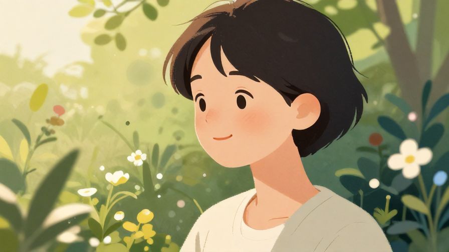 Illustration%20of%20a%20person%20with%20a%20soft%20smile%20reflecting%20peacefully%20in%20a%20garden%20setting%2C%20gentle%20light%2C%20illustrated%20style