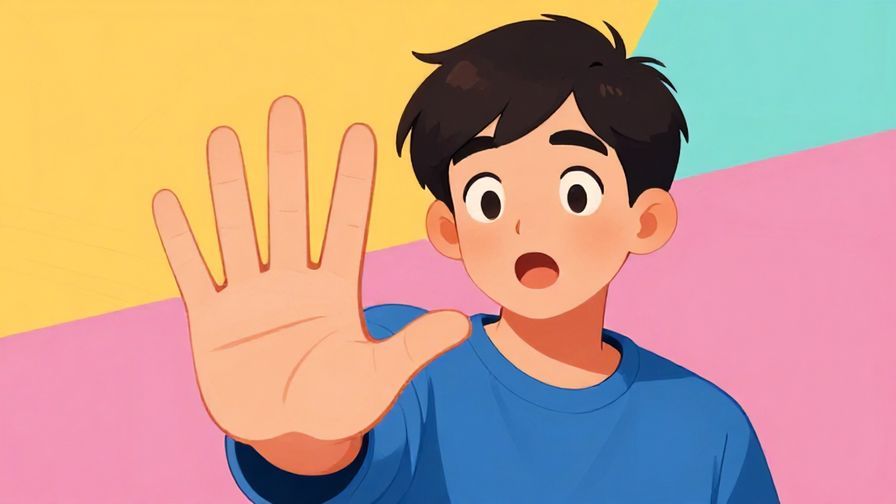 Illustration%20of%20a%20person%20with%20a%20surprised%20expression%20holding%20up%20a%20hand%20to%20stop%20someone%20playfully.%20Bright%20colorful%20background%2C%20illustrated%20style