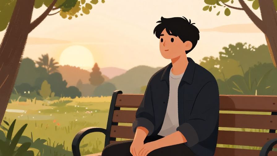 Illustration%20of%20a%20person%20with%20a%20thoughtful%20look%2C%20sitting%20on%20a%20bench%20in%20a%20park%2C%20soft%20sunset%20lighting%2C%20illustrated%20style