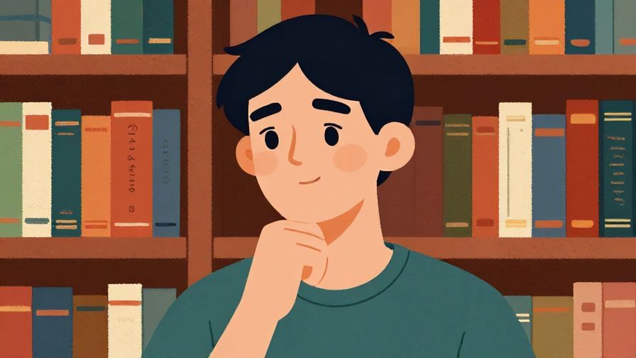 Illustration%20of%20a%20person%20with%20a%20thoughtful%20expression%20in%20a%20library%20surrounded%20by%20books%2C%20detailed%20background%2C%20vibrant%20colors%2C%20illustrated%20style