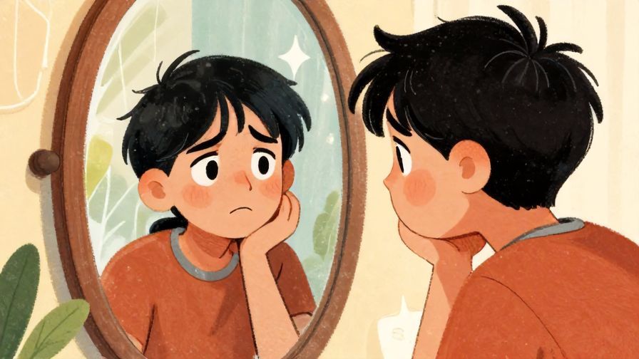 Illustration%20of%20a%20person%20with%20a%20worried%20expression%20looking%20at%20a%20mirror%20reflecting%20a%20confused%20version%20of%20themselves%2C%20detailed%20background%2C%20vibrant%20colors%2C%20illustrated%20style