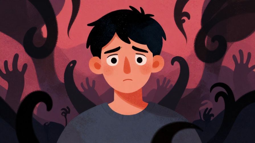 Illustration%20of%20a%20person%20with%20a%20worried%20expression%2C%20surrounded%20by%20dark%20shadows%20and%20twisted%20shapes%20to%20show%20intense%20unease%2C%20vibrant%20colors%2C%20illustrated%20style