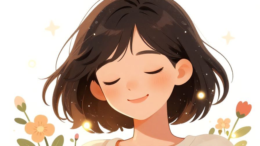 Illustration%20of%20a%20person%20with%20closed%20eyes%20smiling%20softly%2C%20surrounded%20by%20floating%20flowers%20and%20light%20glow%2C%20illustrated%20style