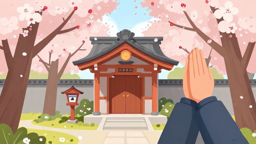 Illustration%20of%20a%20person%20with%20hands%20together%20in%20prayer%2C%20standing%20in%20front%20of%20a%20small%20shrine%20under%20cherry%20blossoms%2C%20illustrated%20style