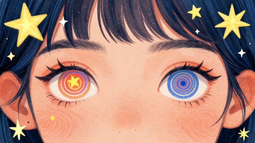 Illustration%20of%20a%20person%20with%20swirling%20stars%20and%20spirals%20around%20their%20eyes%2C%20vivid%20colors%2C%20illustrated%20style