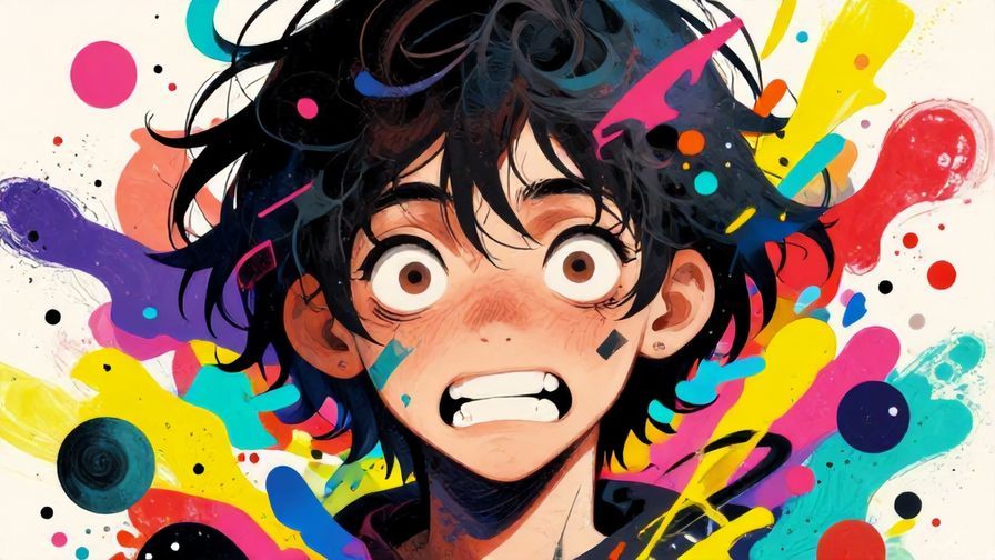 Illustration%20of%20a%20person%20with%20wild%20eyes%20and%20a%20crazy%20expression%2C%20surrounded%20by%20abstract%20chaotic%20shapes%2C%20vibrant%20colors%2C%20illustrated%20style