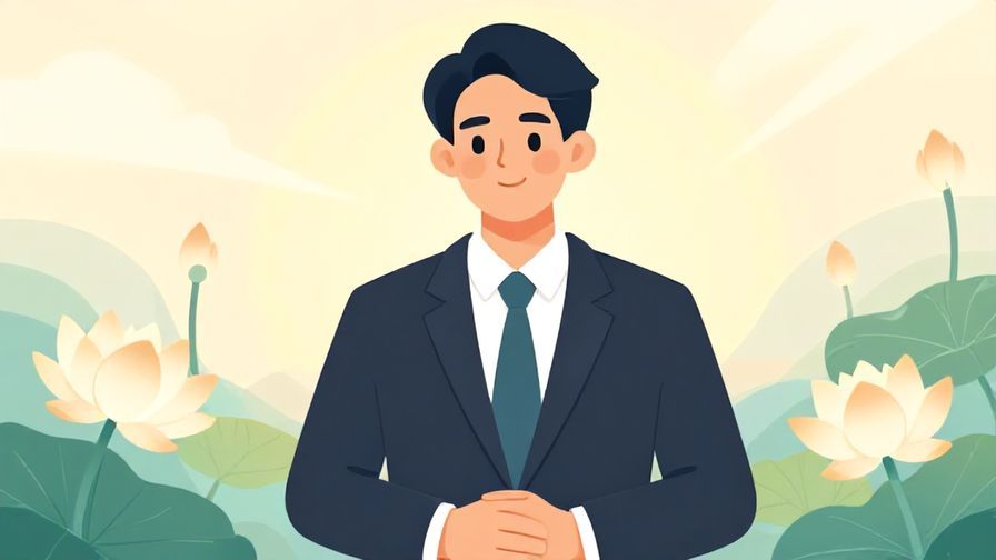 Illustration%20of%20a%20professional%20person%20smiling%20softly%2C%20hands%20folded%20in%20front%20with%20gentle%20sunrays%20and%20floating%20lotus%20flowers%20in%20the%20background%2C%20illustrated%20style