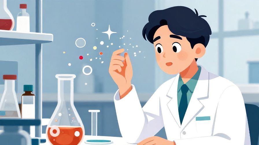 Illustration%20of%20a%20scientist%20observing%20sparkling%20particles%20in%20a%20lab%20with%20curious%20expression%2C%20vibrant%20colors%2C%20illustrated%20style