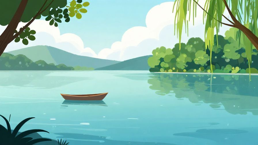 Illustration%20of%20a%20serene%20lake%20with%20a%20small%20boat%20floating%20quietly%2C%20surrounded%20by%20calm%20trees%20and%20soft%20light%2C%20illustrated%20style%2C%20vibrant%20colors