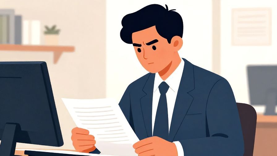 Illustration%20of%20a%20serious%20person%20reviewing%20papers%20with%20a%20focused%20expression%2C%20formal%20office%20background%2C%20vibrant%20colors%2C%20illustrated%20style