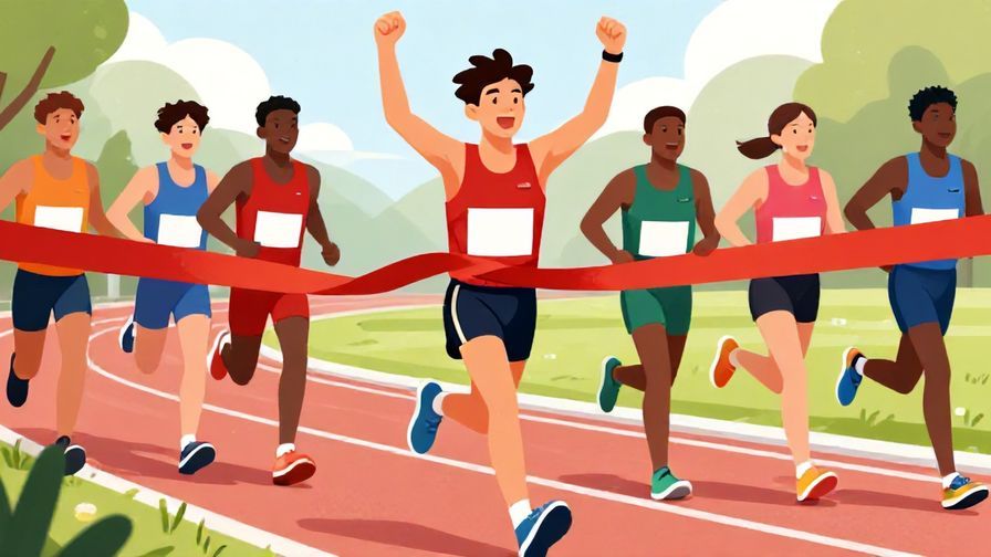 Illustration%20of%20a%20single%20runner%20crossing%20the%20finish%20line%20far%20in%20front%20of%20others%2C%20victorious%20expression%2C%20vibrant%20colors%2C%20illustrated%20style
