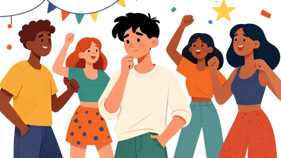 Illustration%20of%20a%20small%20group%20of%20friends%20at%20a%20party%2C%20one%20character%20looking%20disinterested%20while%20others%20are%20laughing%20and%20dancing%2C%20bright%20colors%2C%20illustrated%20style