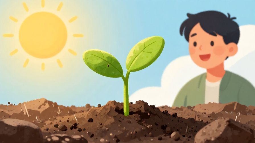Illustration%20of%20a%20small%20seed%20sprouting%20into%20a%20strong%20plant%20amidst%20rough%20terrain%2C%20bright%20sunlight%20and%20hopeful%20expression%20on%20a%20person%20nearby%2C%20vibrant%20colors%2C%20illustrated%20style