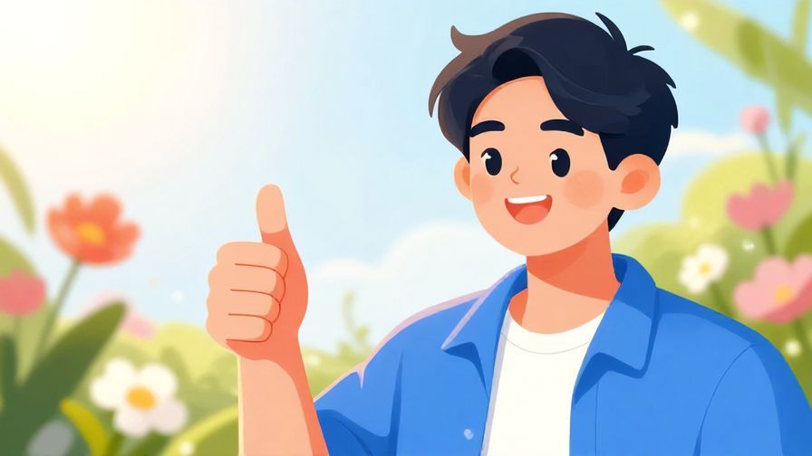 Illustration%20of%20a%20smiling%20person%20giving%20a%20thumbs-up%20with%20soft%20sunlight%20and%20flowers%20in%20the%20background%2C%20bright%20and%20vibrant%20colors%2C%20illustrated%20style