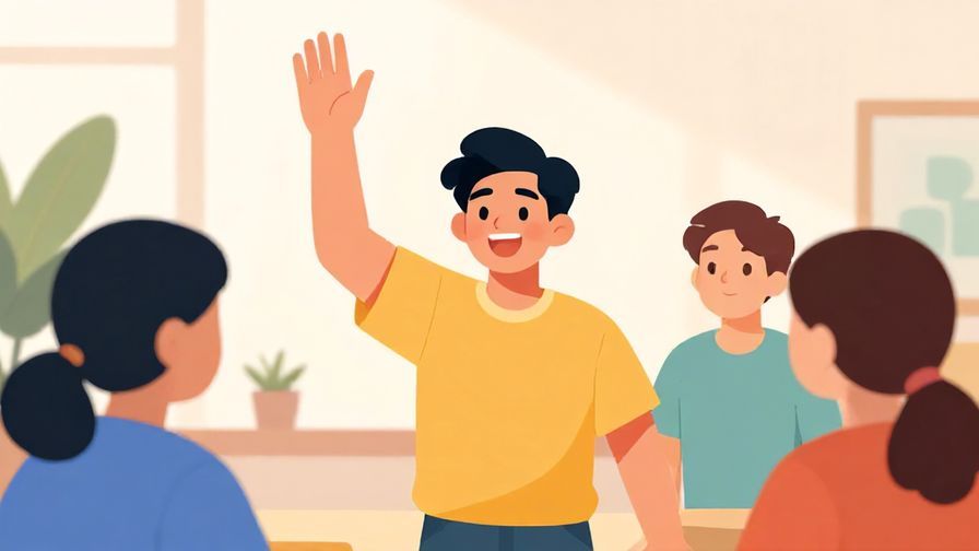 Illustration%20of%20a%20smiling%20person%20raising%20their%20hand%20to%20signal%20their%20turn%20in%20a%20friendly%20game%20setting%2C%20bright%20room%2C%20vibrant%20colors%2C%20illustrated%20style