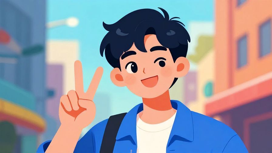 Illustration%20of%20a%20stylized%20young%20person%20making%20a%20peace%20sign%20with%20a%20playful%20smile%2C%20colorful%20urban%20background%2C%20vibrant%20colors%2C%20illustrated%20style