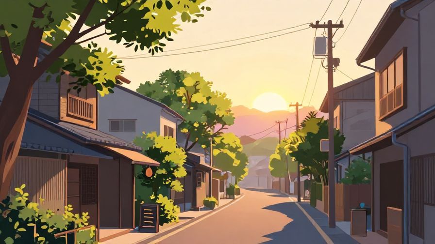 Illustration%20of%20a%20sunrise%20over%20a%20quiet%20Japanese%20town%2C%20soft%20light%20filtering%20through%20trees%20and%20calm%20streets%2C%20illustrated%20style%2C%20vibrant%20colors