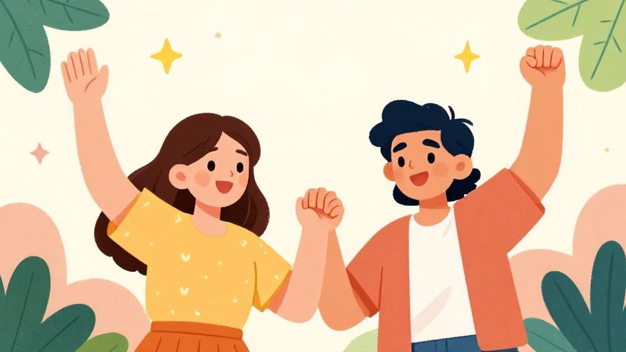 Illustration%20of%20a%20supportive%20scene%20with%20two%20friends%20cheering%20each%20other%20on%2C%20colorful%20background%20with%20floating%20leaves%20and%20stars%2C%20illustrated%20style