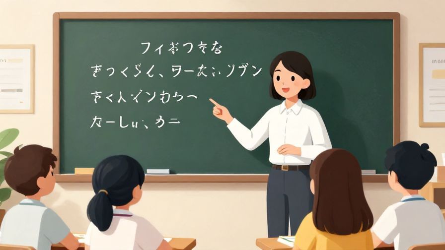 Illustration%20of%20a%20teacher%20explaining%20Japanese%20words%20about%20attitude%2C%20with%20a%20blackboard%20showing%20concepts%20and%20students%20listening%20attentively%2C%20vibrant%20colors%2C%20illustrated%20style