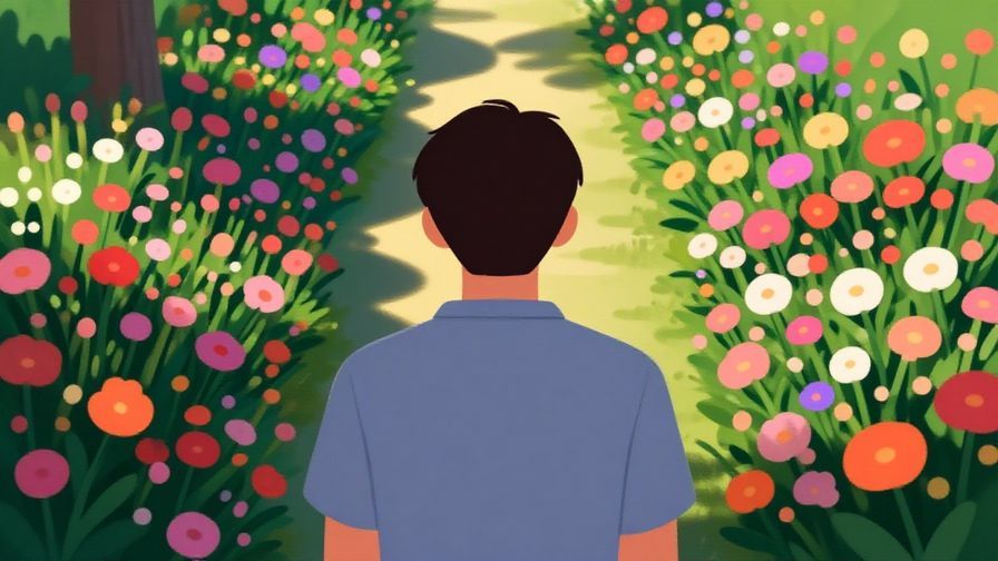 Illustration%20of%20a%20thoughtful%20person%20looking%20at%20a%20vanishing%20shadow%20in%20a%20garden%20with%20vibrant%20flowers%20and%20soft%20light%2C%20illustrated%20style