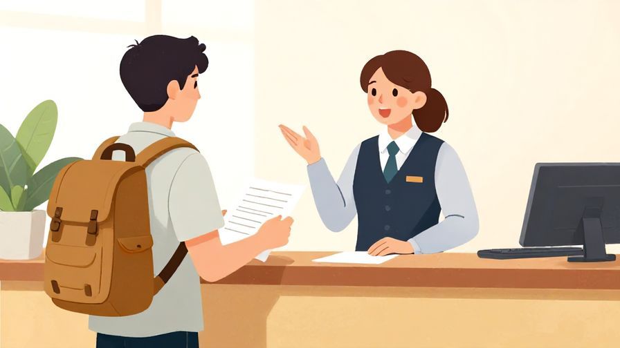Illustration%20of%20a%20traveler%20holding%20documents%20and%20talking%20politely%20to%20a%20hotel%20staff%20at%20a%20reception%20desk%2C%20bright%20colors%2C%20illustrated%20style