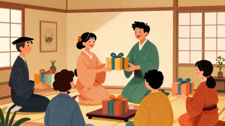 Illustration%20of%20a%20warm%20celebration%20scene%20with%20people%20smiling%20and%20exchanging%20gifts%20in%20a%20traditional%20Japanese%20style%20room%2C%20vibrant%20colors%2C%20illustrated%20style