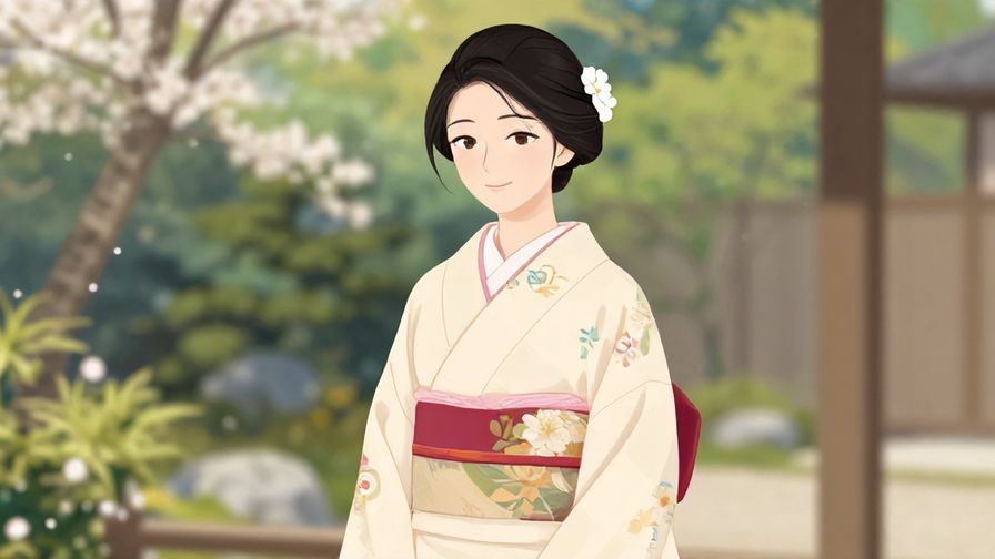 Illustration%20of%20a%20woman%20standing%20in%20a%20traditional%20kimono%2C%20softly%20smiling%20with%20a%20garden%20background%2C%20serene%20and%20elegant%20mood%2C%20illustrated%20style