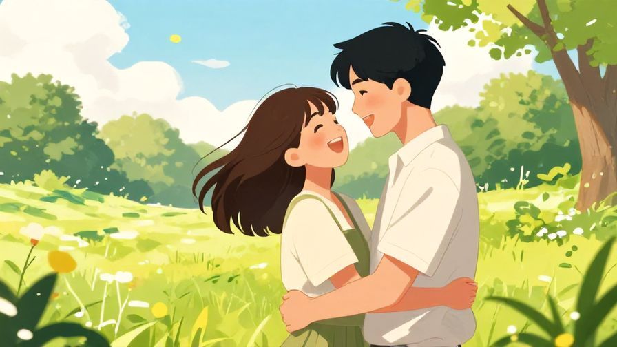 Illustration%20of%20a%20young%20couple%20laughing%20and%20hugging%20on%20a%20sunny%20day%20in%20a%20park%2C%20vibrant%20colors%2C%20illustrated%20style