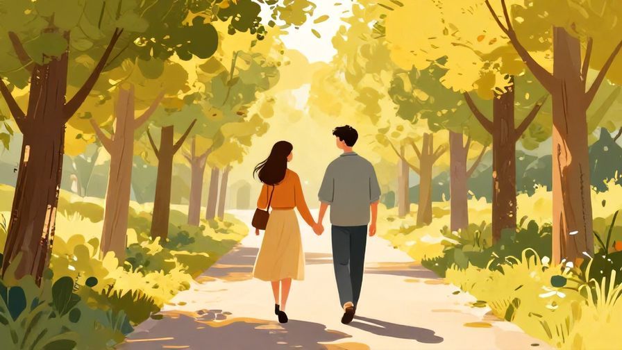 Illustration%20of%20a%20young%20couple%20walking%20together%20hand%20in%20hand%20along%20a%20tree-lined%20path%2C%20golden%20afternoon%20light%2C%20vibrant%20colors%2C%20illustrated%20style