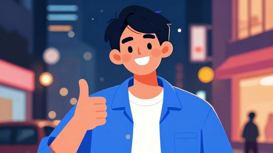 Illustration%20of%20a%20young%20male%20character%20with%20a%20grin%20and%20a%20thumbs-up%20gesture%2C%20urban%20night%20scene%2C%20bright%20colors%2C%20illustrated%20style
