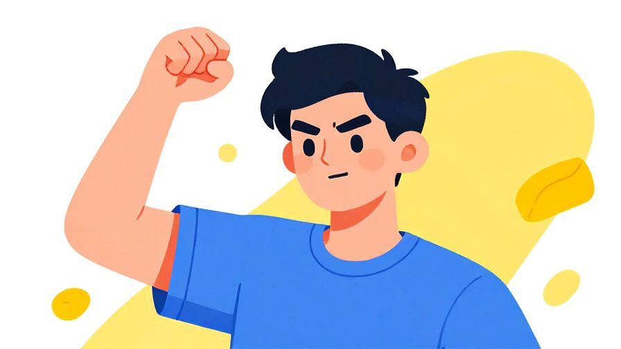 Illustration%20of%20a%20young%20man%20with%20a%20determined%20look%20and%20fist%20raised%20in%20victory%2C%20vibrant%20colors%2C%20illustrated%20style