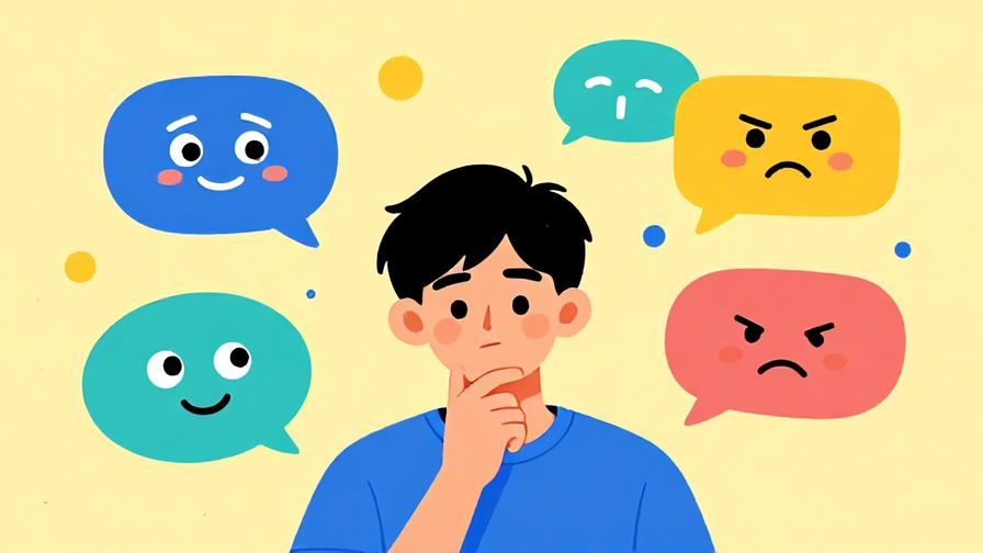 Illustration%20of%20a%20young%20person%20contemplating%20different%20speech%20bubbles%20with%20friendly%20and%20serious%20expressions%2C%20colorful%20background%2C%20vibrant%20colors%2C%20illustrated%20style