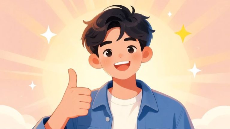 Illustration%20of%20a%20young%20person%20giving%20a%20thumbs-up%20with%20a%20bright%20smile%2C%20surrounded%20by%20soft%20stars%20and%20warm%20light%20rays.%20Vibrant%20colors%2C%20illustrated%20style