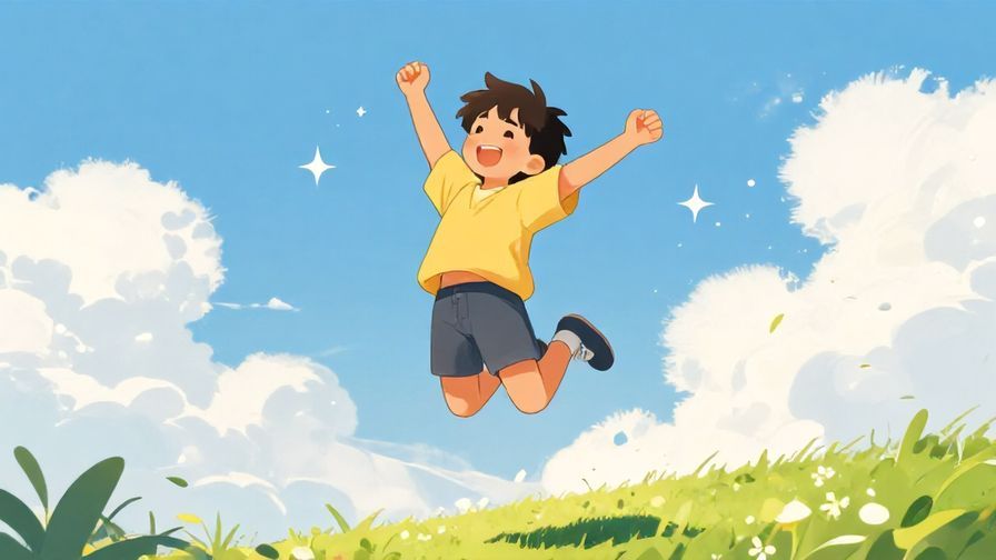 Illustration%20of%20a%20young%20person%20jumping%20joyfully%20with%20sparkles%20around%20them%2C%20bright%20sunny%20background%2C%20vibrant%20colors%2C%20illustrated%20style