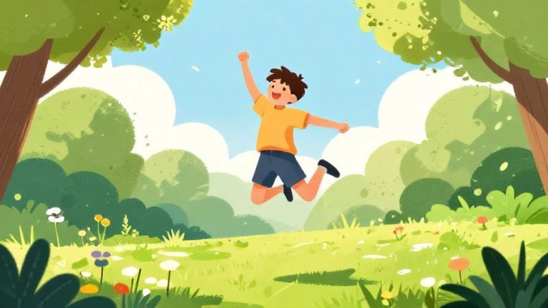 Illustration%20of%20a%20young%20person%20jumping%20with%20joy%20in%20a%20park%2C%20bright%20sunlight%2C%20vibrant%20colors%2C%20illustrated%20style