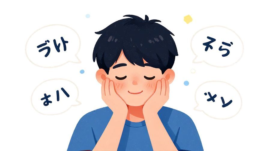 Illustration%20of%20a%20young%20person%20nodding%20with%20a%20soft%20smile%2C%20surrounded%20by%20floating%20thought%20bubbles%20with%20simple%20Japanese%20phrases%2C%20vibrant%20colors%2C%20illustrated%20style