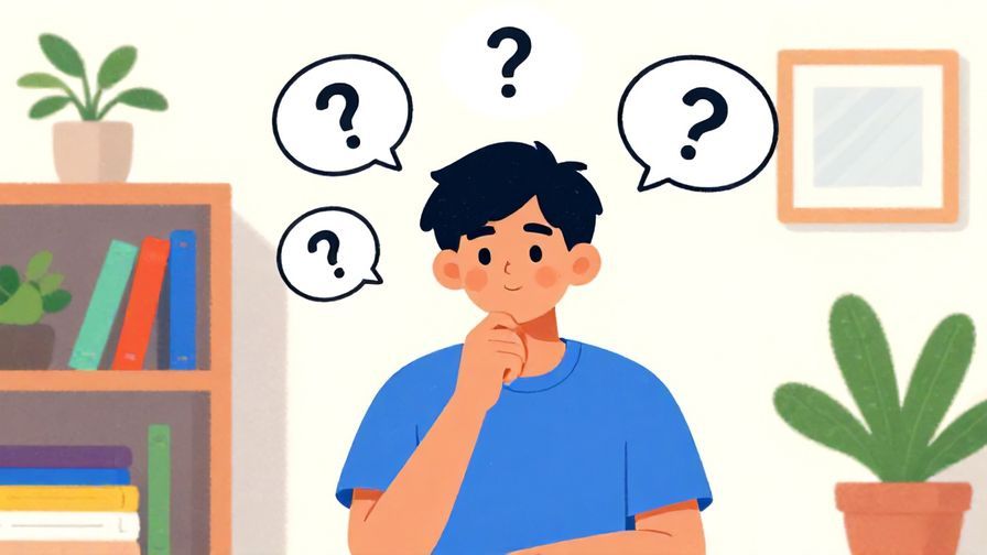 Illustration%20of%20a%20young%20person%20pondering%20with%20thought%20bubbles%20containing%20question%20marks%20and%20Japanese%20symbols%20like%20a%20stylized%20brainstorm.%20Bright%20room%20with%20colorful%20bookshelf%20and%20plants.%20Vibrant%20colors%2C%20illustrated%20style