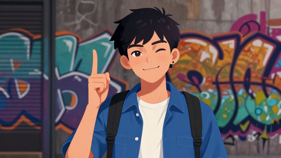 Illustration%20of%20a%20young%20person%20saying%20something%20confidently%2C%20urban%20background%20with%20stylized%20graffiti%20art