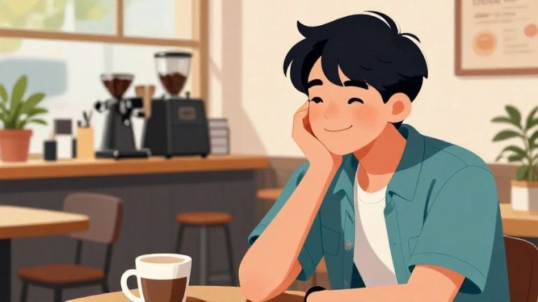 Illustration%20of%20a%20young%20person%20smiling%20and%20nodding%20in%20agreement%20during%20a%20casual%20chat%2C%20detailed%20background%20of%20a%20coffee%20shop%2C%20vibrant%20colors%2C%20illustrated%20style