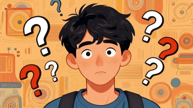 Illustration%20of%20a%20young%20person%20tilting%20their%20head%20with%20a%20curious%20look%2C%20question%20marks%20floating%20around%20them%2C%20detailed%20background%2C%20vibrant%20colors%2C%20illustrated%20style