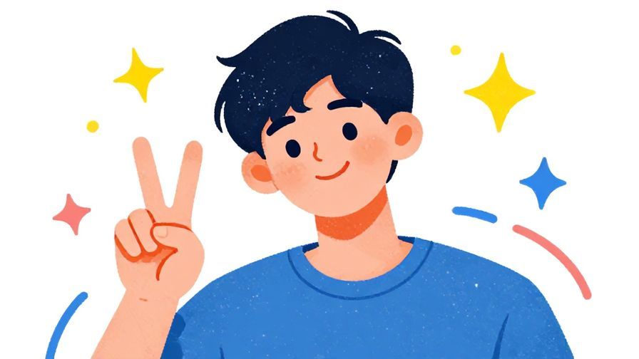 Illustration%20of%20a%20young%20person%20with%20a%20laid-back%20smile%20and%20a%20peace%20sign%2C%20stars%20and%20curved%20lines%20around%20them%2C%20vibrant%20colors%2C%20illustrated%20style