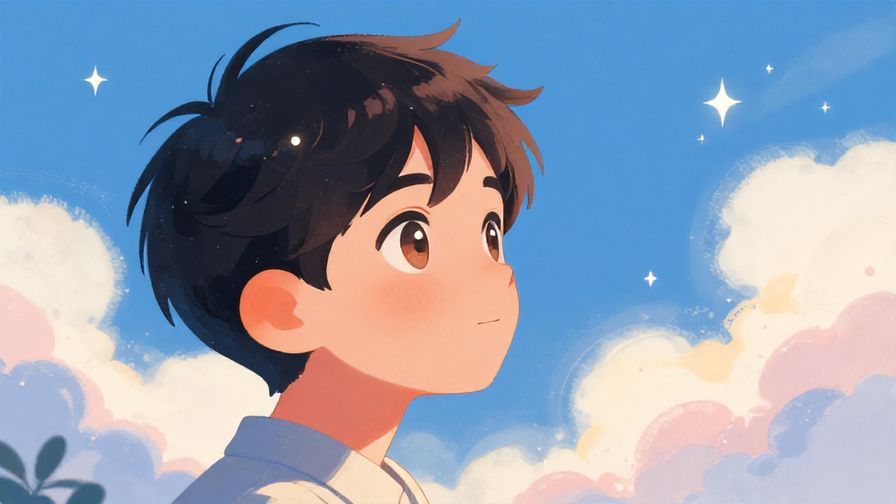 Illustration%20of%20a%20young%20person%20with%20sparkling%20eyes%20looking%20at%20a%20beautiful%20scenery%2C%20surrounded%20by%20soft%20clouds%20and%20stars%2C%20vibrant%20colors%2C%20illustrated%20style