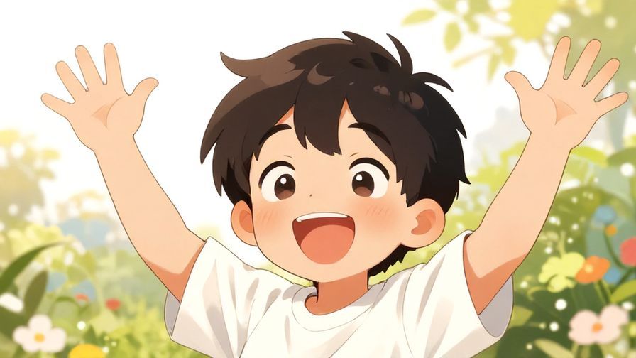 Illustration%20of%20a%20young%20person%20with%20wide%20eyes%20and%20a%20big%20smile%2C%20hands%20raised%20in%20excitement%20in%20a%20bright%20outdoor%20setting%20with%20flowers%20and%20sunlight.